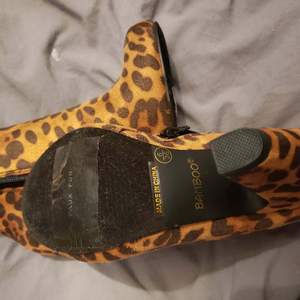 Brand New Bamboo Leopard print Bootie - Picture 4 of 4